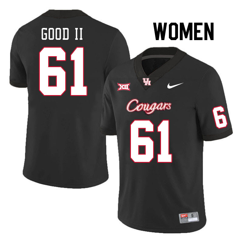 Women #61 Thomathan Good II Houston Cougars College Football Jerseys Stitched-Black